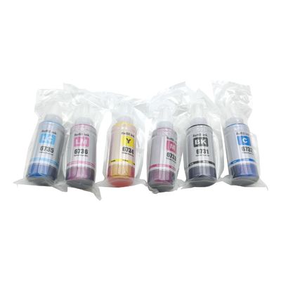 Μπουκάλι μελάνης για την Epson L805 L800 L1800 L810 L850 Τυπογράφος T673 Κωδικός μελάνης 70gm X CMYBkLCLM Σύνολο χρωμάτων μελάνης